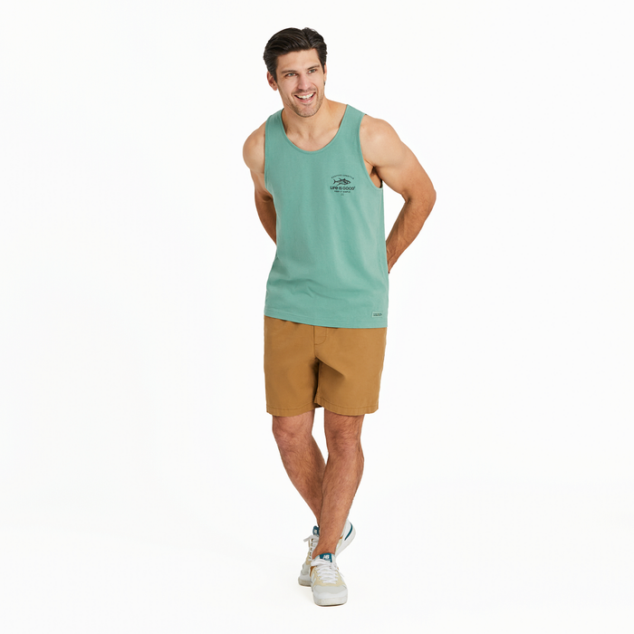 Life is Good. Men's Positive Lifestyle Crusher-LITE Tank, Granite Green