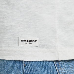 Life is Good. Men's Positive Lifestyle Hooded Slub Tee, Fog Gray