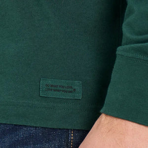 Life is Good. Men's Solid Long Sleeve Crusher-LITE Slim Fit Henley, Treeline Green