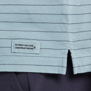 Life is Good. Men's Solid Short Sleeve Striped Crusher-LITE Polo, Smoky Blue