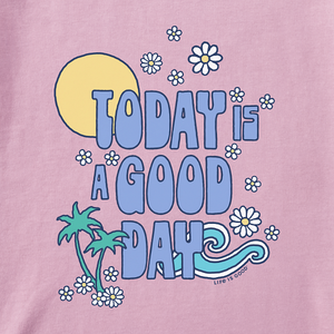 Life is Good. Women's Good Day Long Sleeve Crusher Tee, Violet Purple