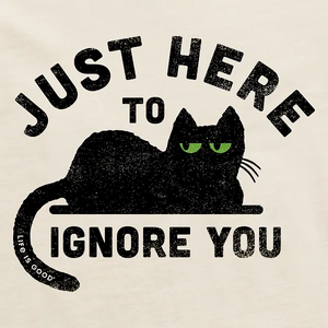Life is Good. Women's Here to Ignore You Long Sleeve Crusher Vee, Putty White