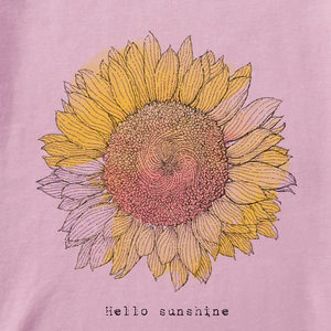 Life is Good. Women's Hello Sunshine Long Sleeve Crusher-LITE Vee, Violet Purple