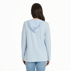 Life is Good. Women's Pattern Floating Turtle Crusher-LITE Hoodie, Glacier Blue