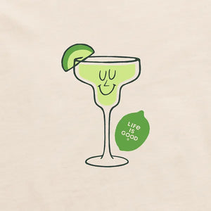 Life is Good. Women's Mini Margarita Long Sleeve Crusher Boxy Tee, Putty White
