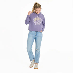 Life is Good. Women's Make Every Day Count Sunset Crusher Boxy Hoodie, Dusk Purple