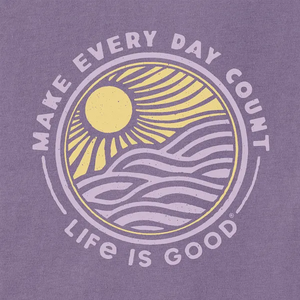 Life is Good. Women's Make Every Day Count Sunset Crusher Boxy Hoodie, Dusk Purple