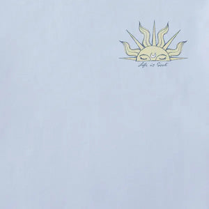 Life is Good. Women's Good Day Sunshine Ocean Crusher Boxy Hoodie, Glacier Blue