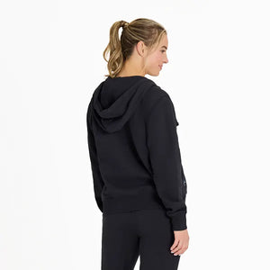 Life is Good. Women's Crafty LIG Stacked Good Vibes Simply True Fleece Zip Hoodie, True Black
