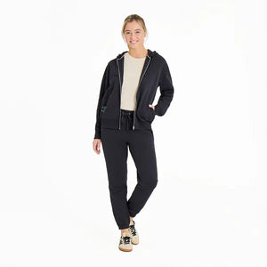 Life is Good. Women's Crafty LIG Stacked Good Vibes Simply True Fleece Zip Hoodie, True Black