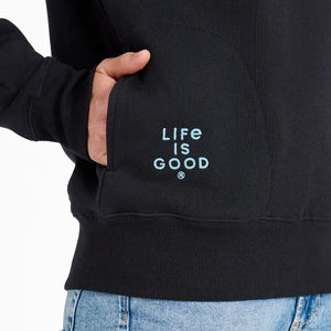 Life is Good. Women's Daisy Trio Good Vibes Simply True Fleece Hoodie, True Black