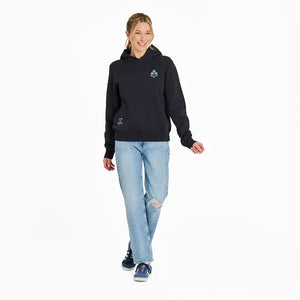Life is Good. Women's Daisy Trio Good Vibes Simply True Fleece Hoodie, True Black
