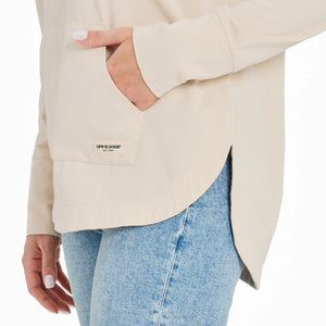Life is Good Women's Crafty Positive Lifestyle Sun Crusher-FLEX Hoodie Tunic, Putty White