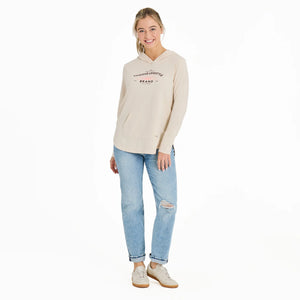 Life is Good Women's Crafty Positive Lifestyle Sun Crusher-FLEX Hoodie Tunic, Putty White