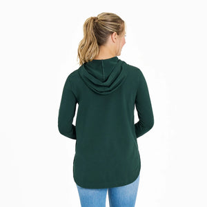 Life is Good Women's Growing the Good Daisies Crusher-FLEX Hoodie Tunic, Treeline Green