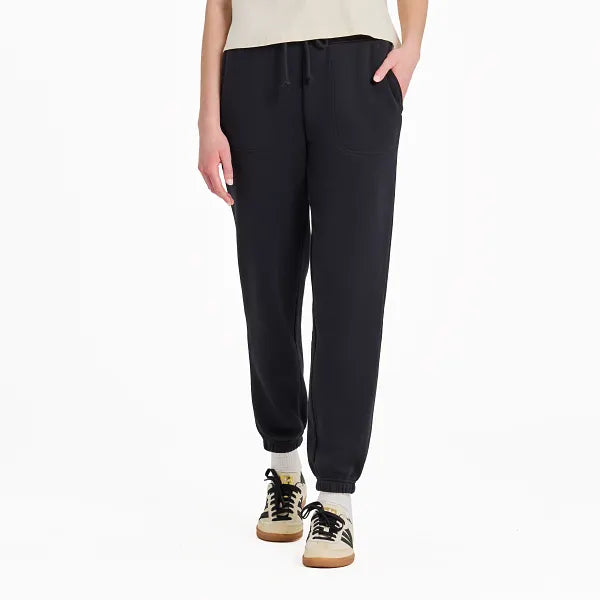 Life is Good Women's Solid Good Vibes Simply True Fleece Jogger, True Black