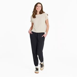 Life is Good Women's Solid Good Vibes Simply True Fleece Jogger, True Black