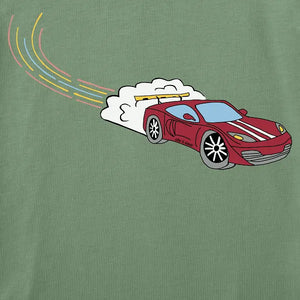 Life is Good. Kids Peelin' Out Race Short Sleeve Crusher Tee, Granite Green