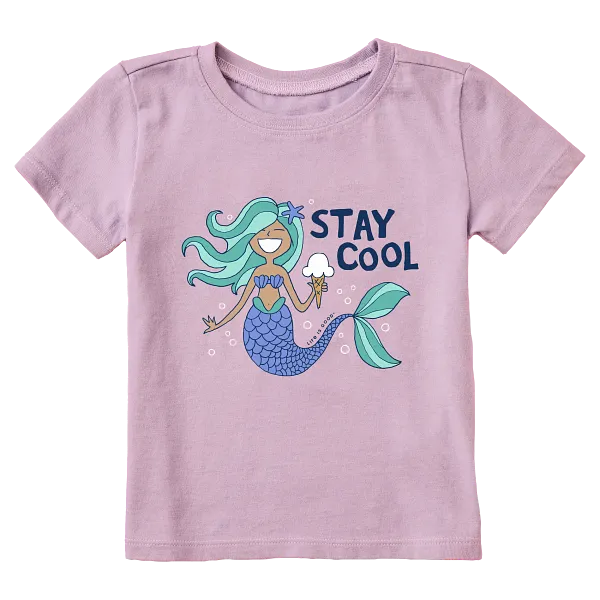 Life is Good. Toddler Stay Cool Mermaid Short Sleeve Crusher Tee, Violet Purple