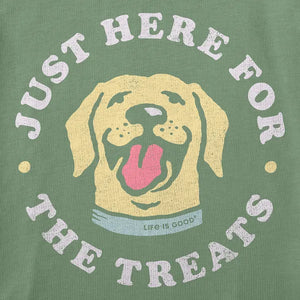 Life is Good. Toddler Here for the Treats Short Sleeve Crusher Tee, Granite Green