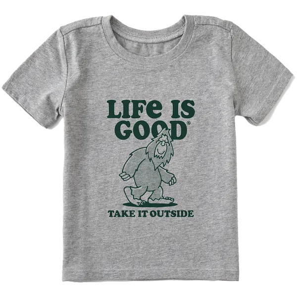 Life is Good. Toddler Take it Outside Short Sleeve Crusher Tee, Heather Gray