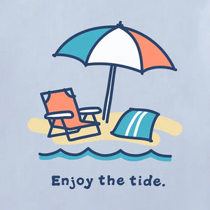 Life is Good. Baby Enjoy The Tide Short Sleeve Crusher Baby Bodysuit, Glacier Blue