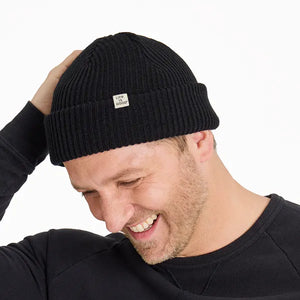 Life is Good Adult Unisex Solid Mariner Beanie, True Black