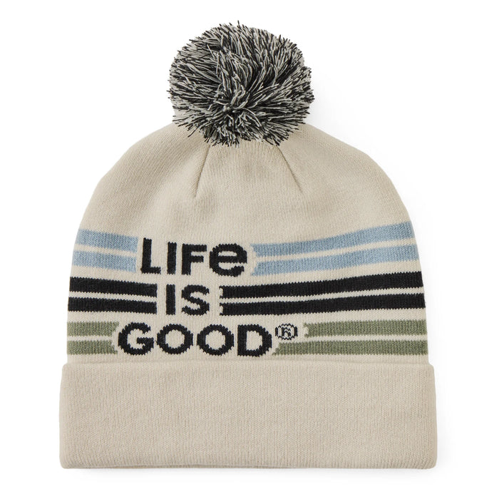 Life is Good Adult Unisex Stripe LIG So Chill Beanie, Bone