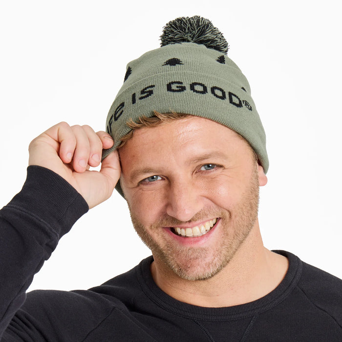 Life is Good Adult Unisex Simple Pine Pattern So Chill Beanie, Moss Green