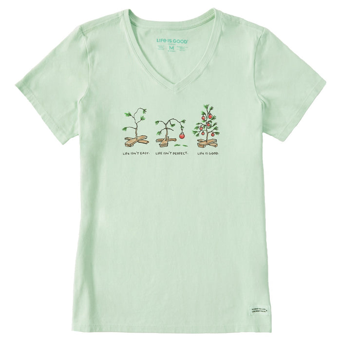 Life is Good. Women's Quirky Life isn't Easy SS Crusher Vee, Sage Green