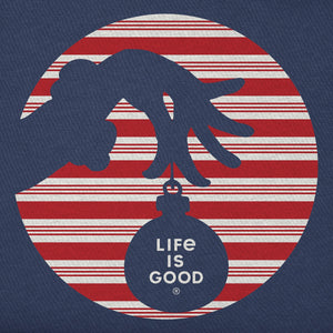 Life is Good. Men's Clean Grinch Ornaments LS Crusher Tee, Darkest Blue