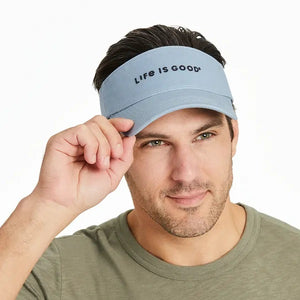 Life is Good. Unisex Crafty LIG Chill Cap Visor, Gray Blue