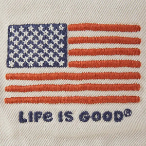 Life is Good. Unisex Big Flag Bucket Hat, Birch White