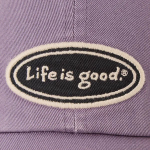 Life is Good. Unisex LIG Vintage Oval Chill Cap, Dusk Purple