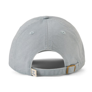 Life is Good. Vintage Fishing Boat Chill Cap, Gray Blue