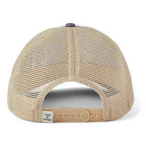 Life is Good. Unisex LIG Wordmark Stacked Trucker, Dusk Purple