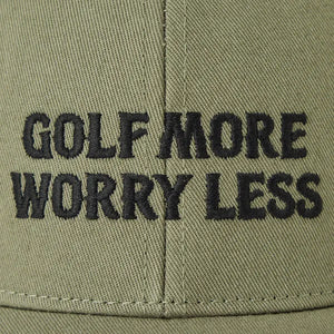 Life is Good. Unisex Golf More Worry Less Trucker, Moss Green