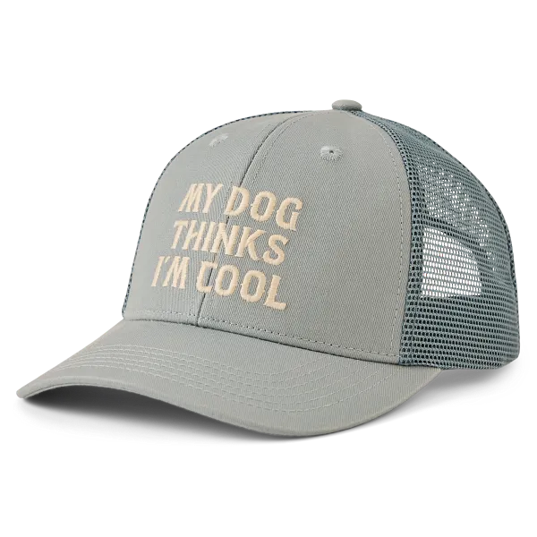 Life is Good. Unisex My Dog Thinks I'm Cool Trucker, Gray Blue