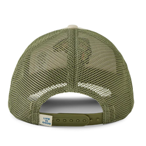 Life is Good. Unisex Rainbow Trout Trucker, Bone