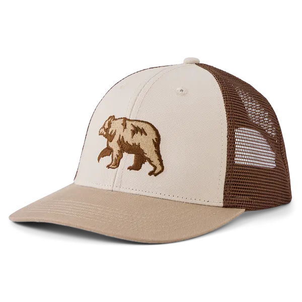 Life is Good. Unisex Clean Bear Trucker, Bone