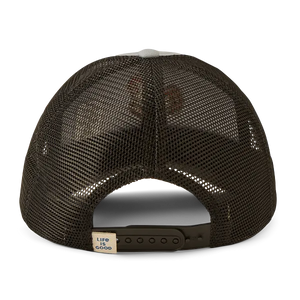 Life is Good. Unisex Rooster Trucker, Gray Blue