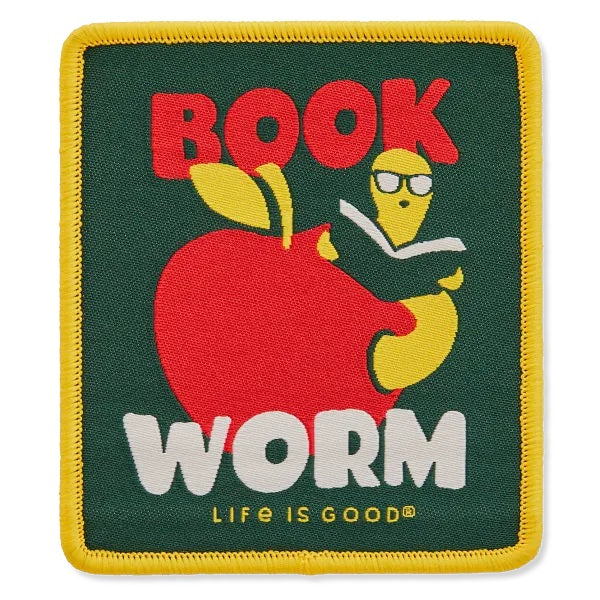 Life is Good. Book Worm Patch, Multi