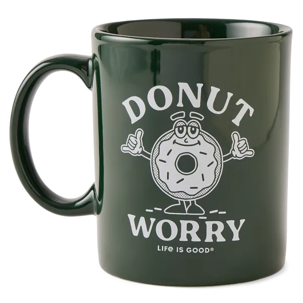 Life is Good. Donut Worry Jake's Mug, Treeline Green