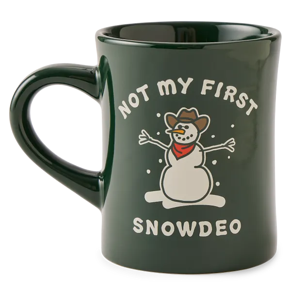 Life is Good. Not My First Snowdeo Diner Mug, Treeline Green