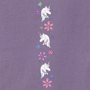 Life is Good. Toddler Unicorn Flowers Long Sleeve Crusher Tee, Dusk Purple