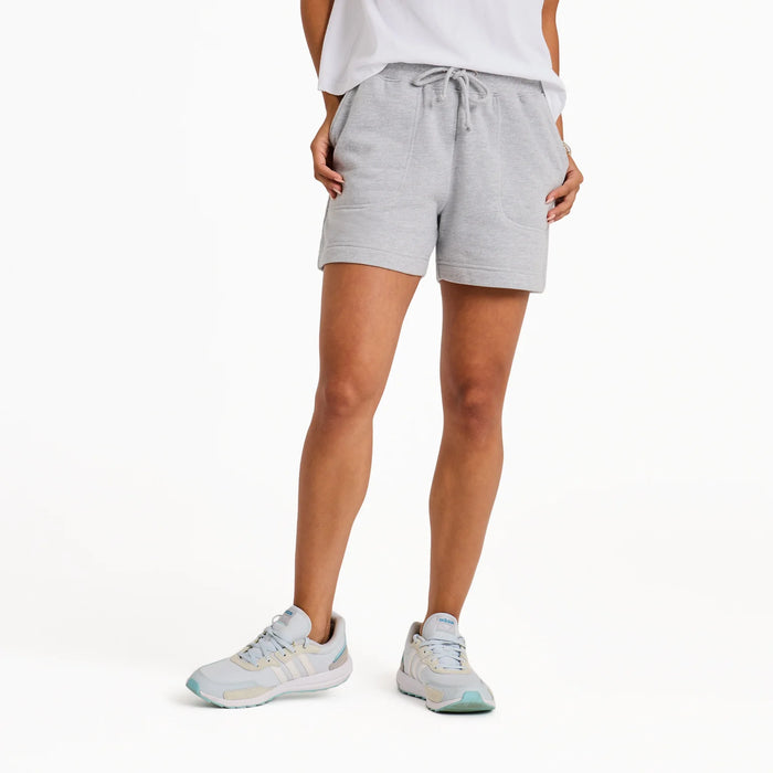 Life is Good. Women's Solid Good Vibes Fleece Shorts, Heather Gray