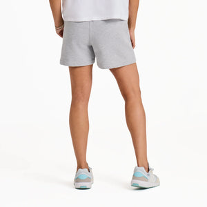 Life is Good. Women's Solid Good Vibes Fleece Shorts, Heather Gray