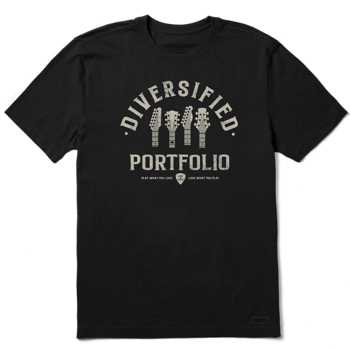 Life is Good. Men's Guitars DP DWYL Short Sleeve Crusher Tee, Faded Black