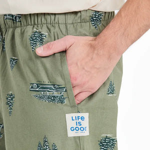 Life is Good. Men's Christmas Tree Classic Sleep Pant, Moss Green