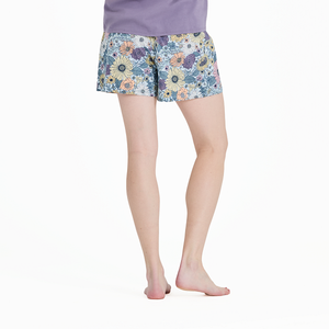 Life is Good Women's Sunshine Floral Snuggle Up Sleep Shorts, Glacier Blue